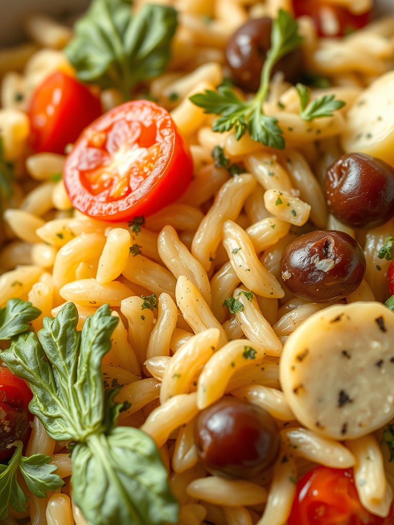 Flavorful Spring Orzo Pasta Salad: 5 Fresh Herbs That Enhance It! 3 Flavorful Spring Orzo Pasta Salad ingredients 1