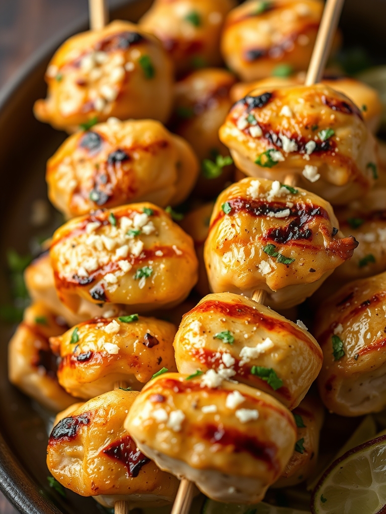 Grilled Ranch Garlic Parmesan Chicken Skewers