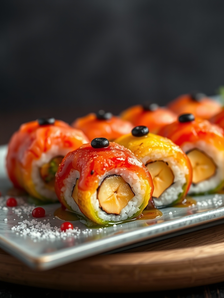 Rainbow Fruit Banana Sushi