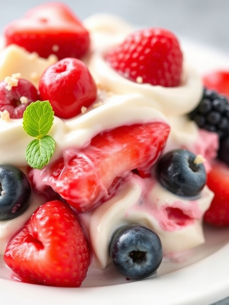 Red White & Blue Mixed Berry Yum Yum | Easy No-Bake 4th of July Dessert