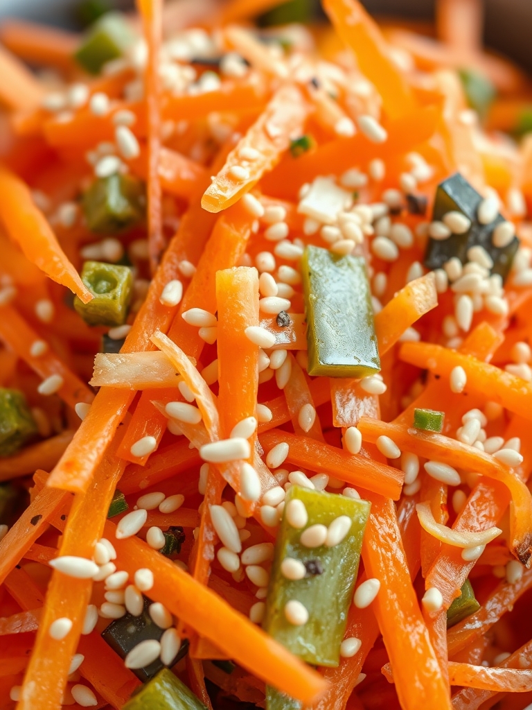 Shaved Rainbow Carrot Sesame Salad Ingredients