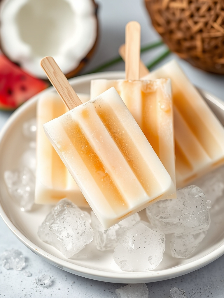 Summer Coconut Water Fruit Popsicles