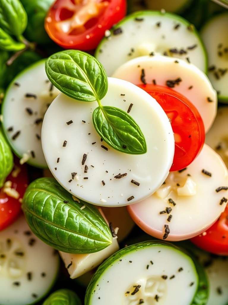 Easy Cucumber Caprese Salad: 5 Simple Steps for a Fresh Summer Recipe 3 Easy Cucumber Caprese Salad ingredients 1