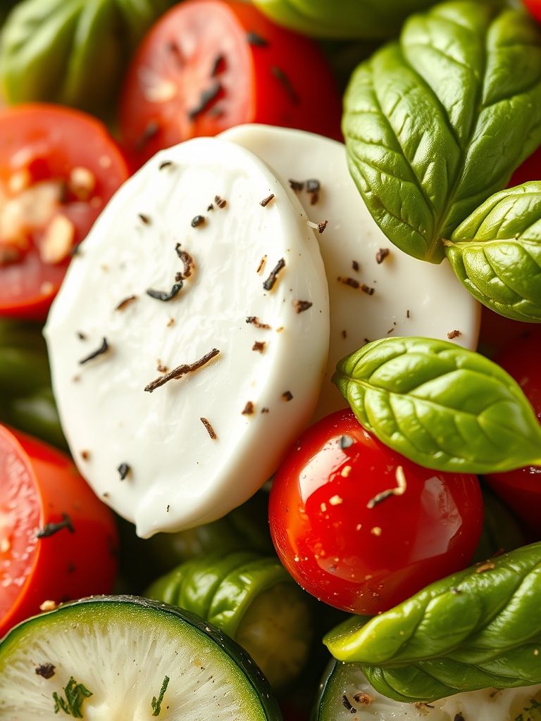 Easy Cucumber Caprese Salad ingredients