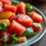 Easy Summer Peach Watermelon Salad