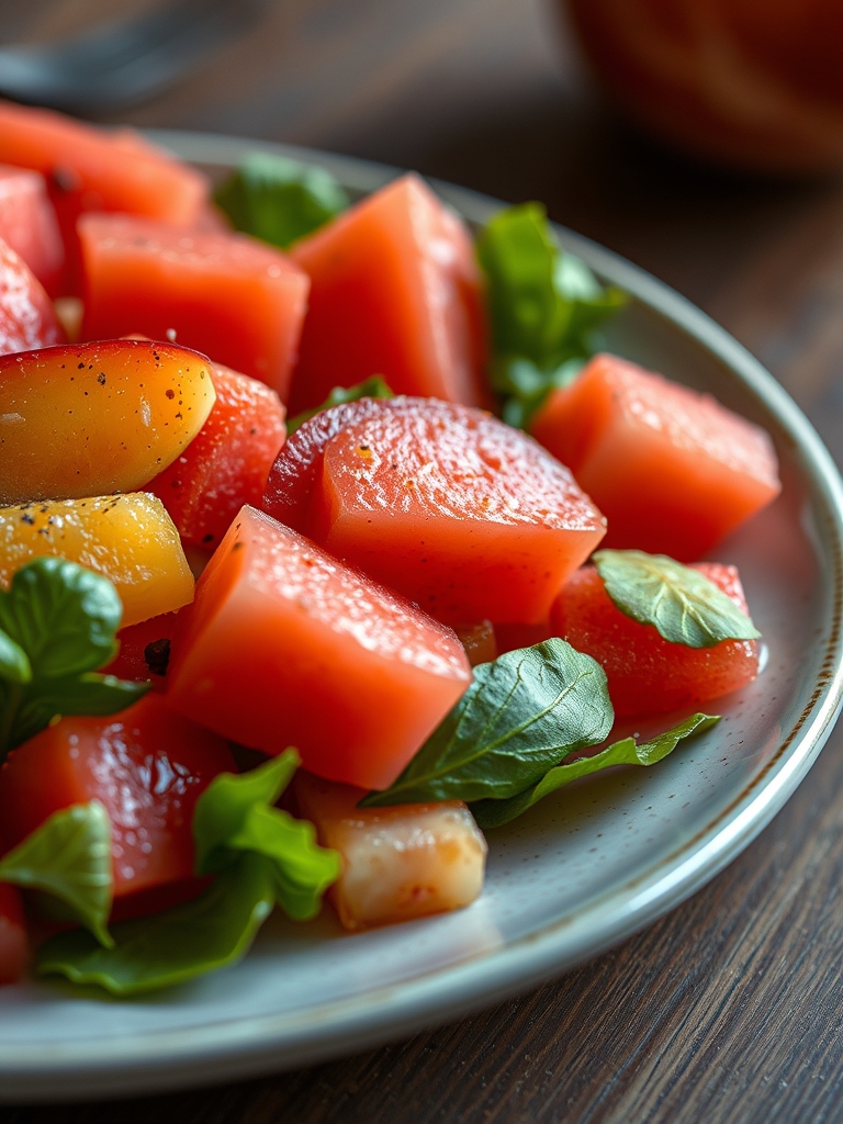 Easy Summer Peach Watermelon Salad