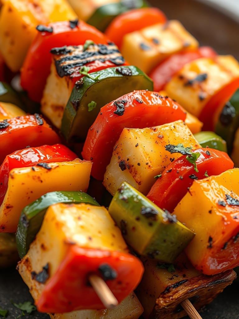 Flavorful Grilled Veggie Skewers: 7 Easy Steps for Tasty Summer Recipes 3 Prepared ingredients for flavorful grilled veggie skewers including bell peppers, zucchini, mushrooms, cherry tomatoes, and onion