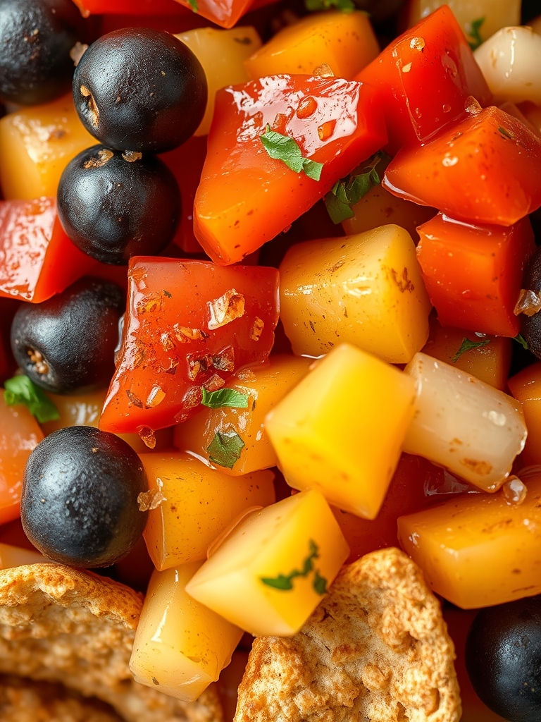 Ingredients for Fruit Salsa with Cinnamon Sugar Tortilla Chips displayed on a kitchen counter.