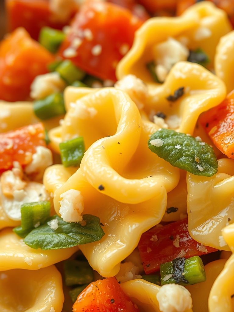 Hawaiian Tortellini Salad: 7 Reasons to Try This Tropical Recipe 3 A colorful bowl filled with Hawaiian Tortellini Salad featuring tortellini, chunks of pineapple, diced ham, and vibrant vegetables.