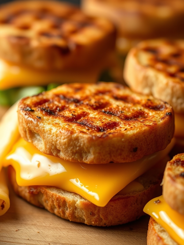 Ingredients for mini grilled cheese sandwiches, including bread, cheese, and butter