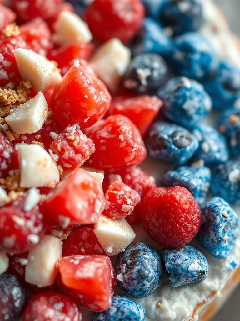 Red White Blue Cheesecake Salad ingredients