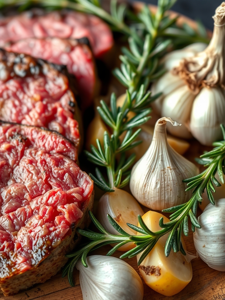 Rosemary and Garlic Roast Beef ingredients
