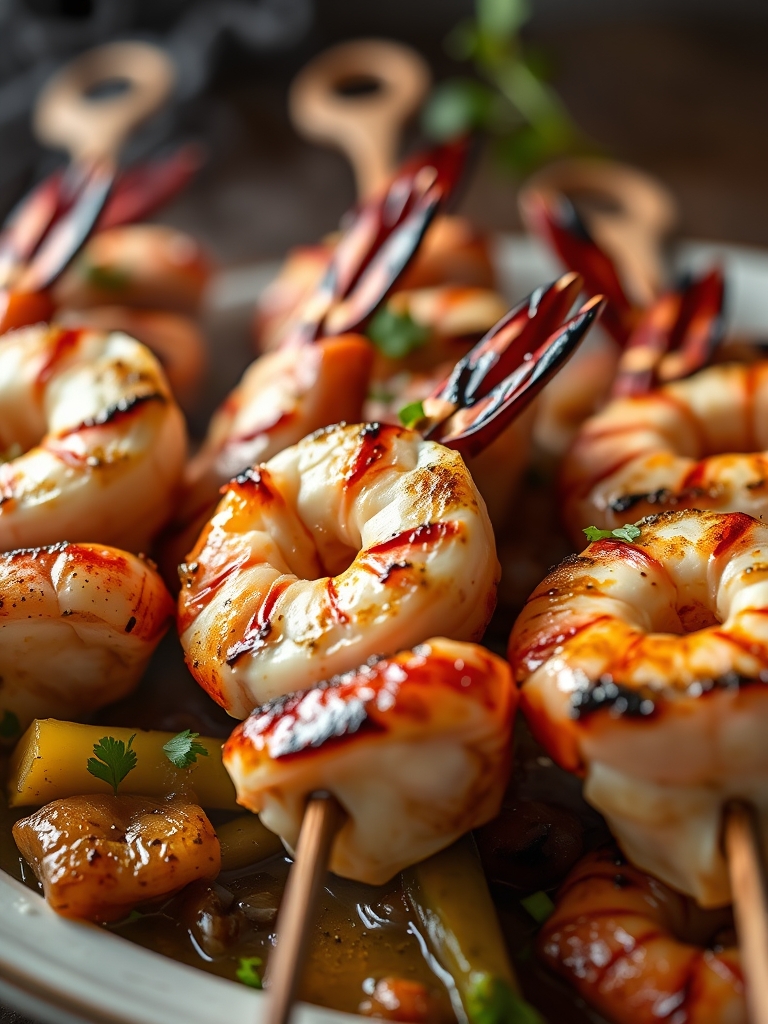 SHRIMP KABOBS ON THE GRILL