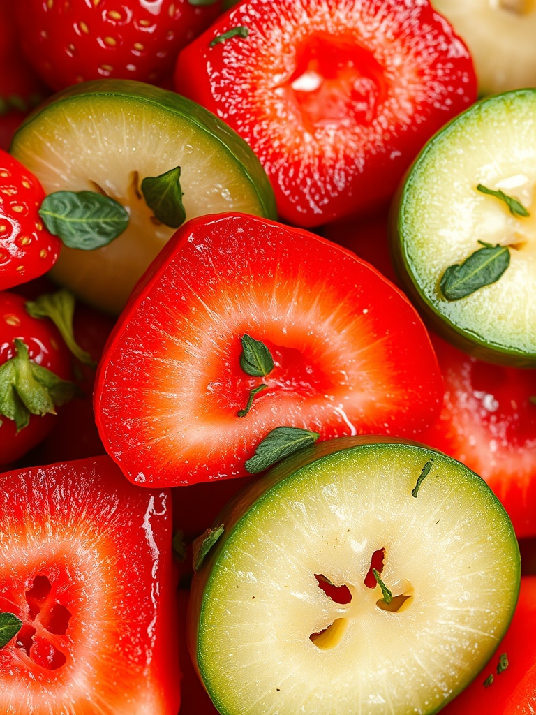Strawberry Watermelon Cucumber Salad: 5 Refreshing Recipes to Try 3 Ingredients for strawberry watermelon cucumber salad including strawberries, watermelon, cucumber, mint, feta cheese, honey, and lime.
