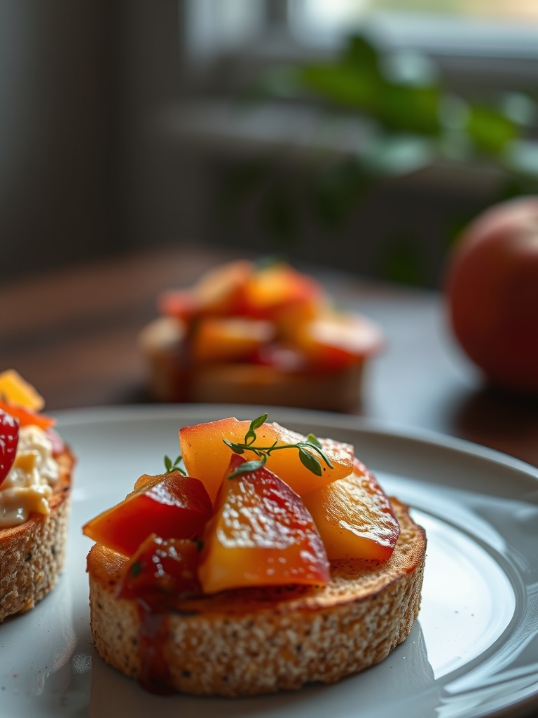 Sun-Kissed Peach Bruschetta